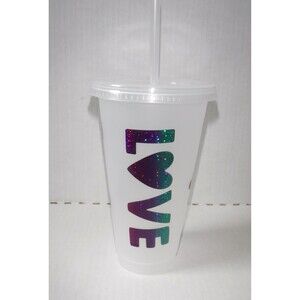 Clear Tumblers w/ Holographic Rainbow Vinyl
